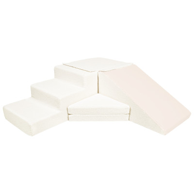 Zestaw zjeżdżalnia komplet 4 dużych klocków piankowych, bukla